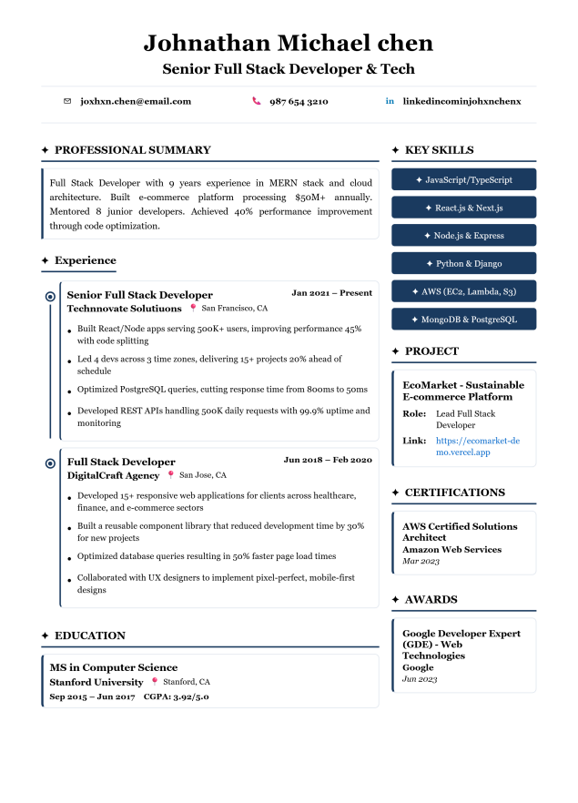 The Architect template preview